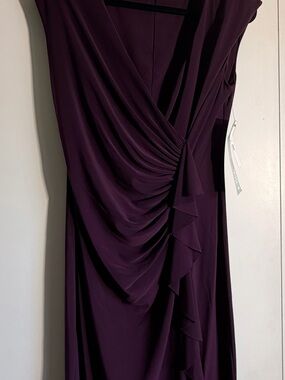 American Living Draped Surplice Midi Dress in Deep Plum